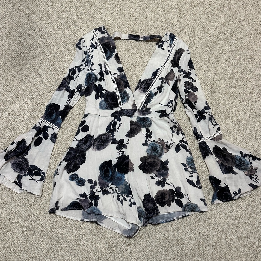 Floral long sleeve romper